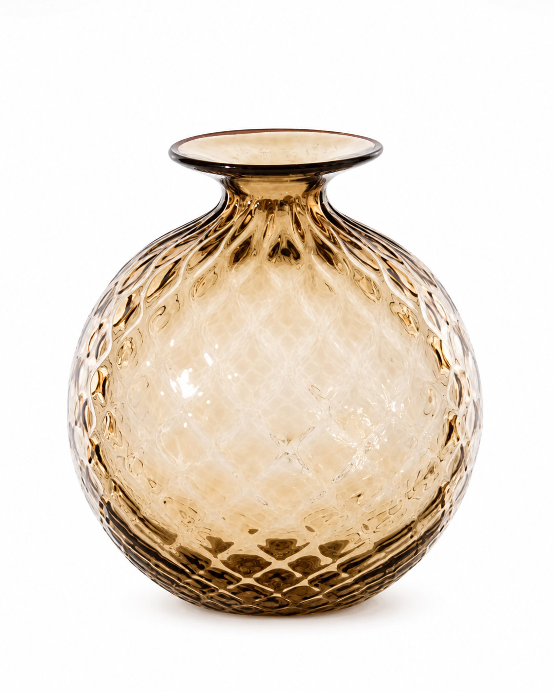 Alabaster-effect decorative glass vessel