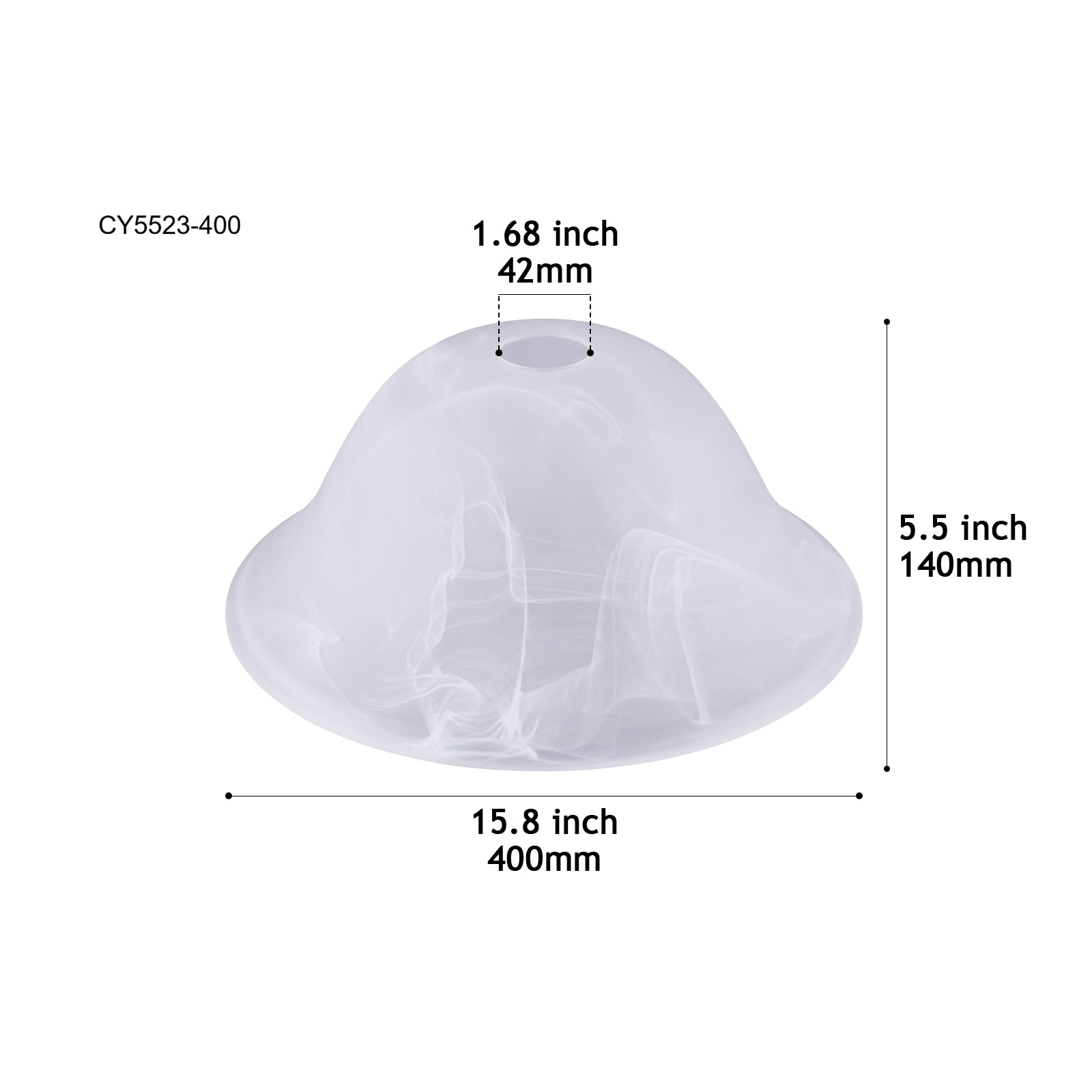 CY5523-400 Alabaster-Effect Glass Shade