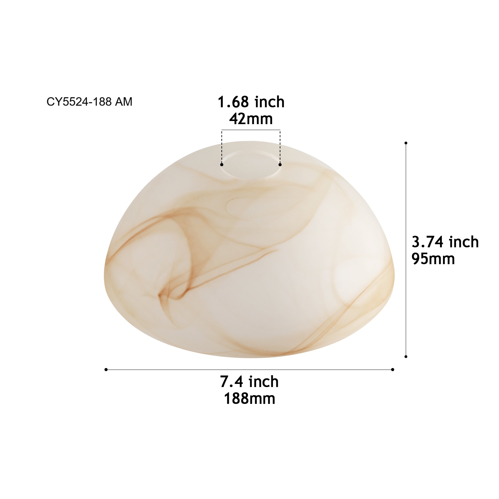 CY5524-188 AM Alabaster-Effect Glass Shade