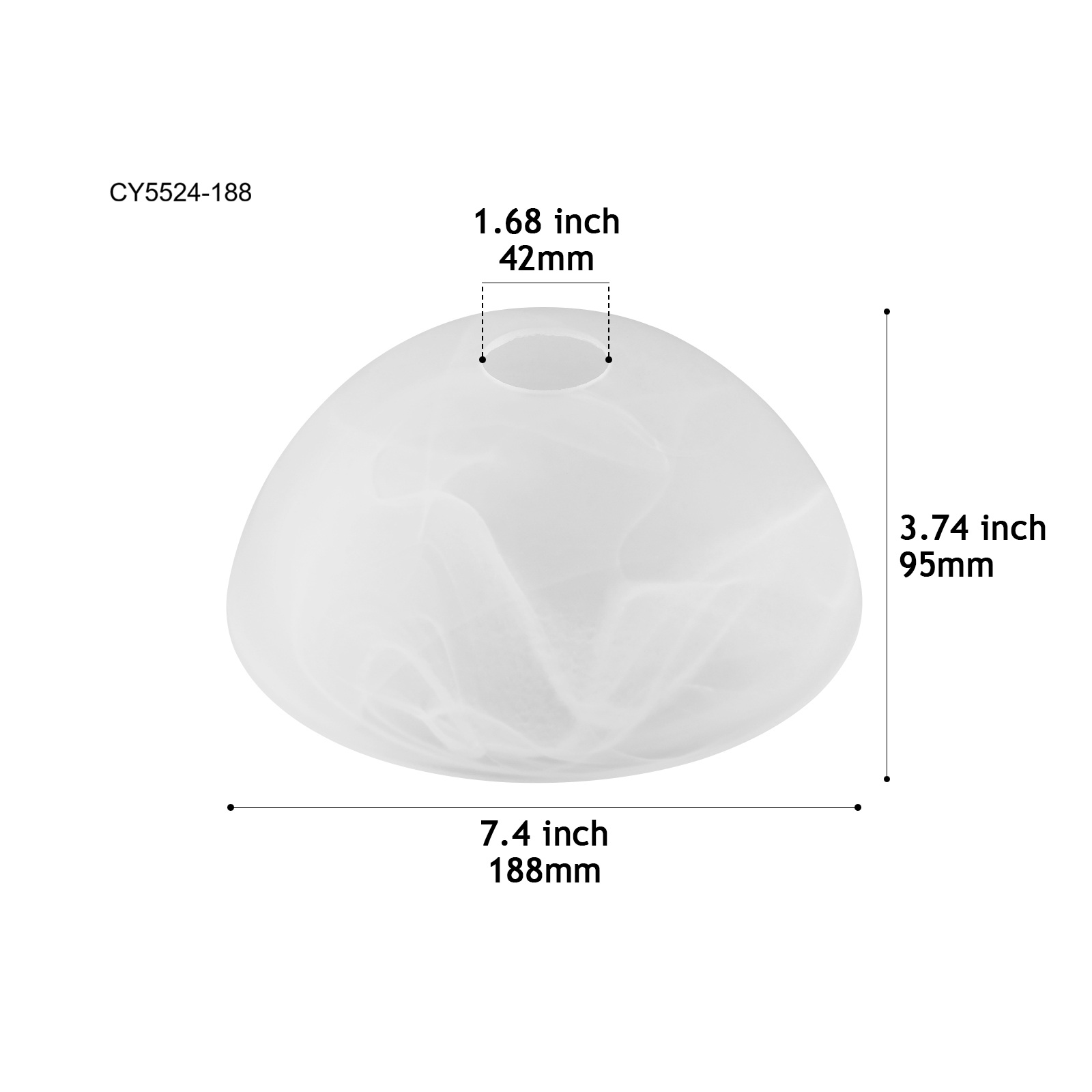 CY5524-188 Alabaster-Effect Glass Shade