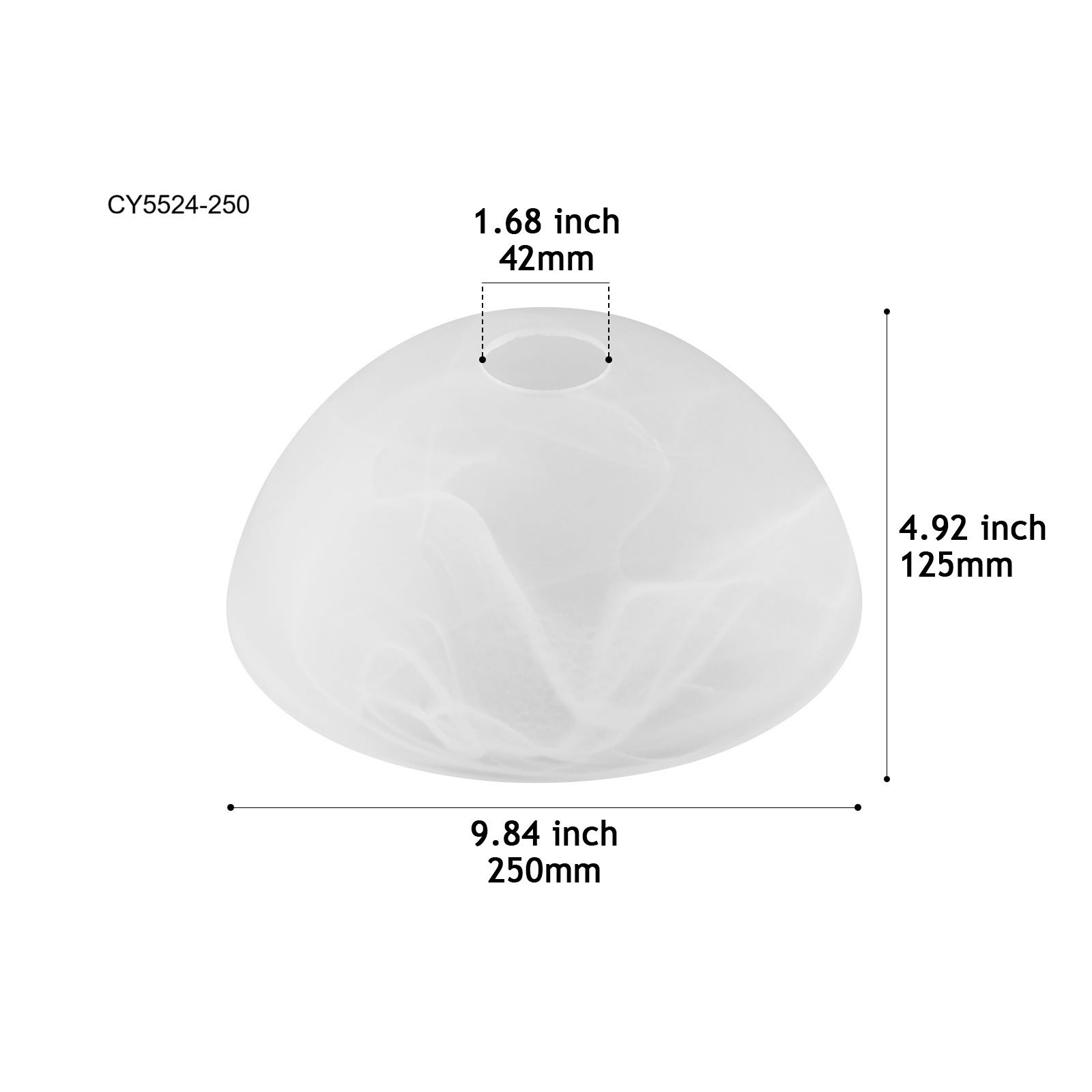 CY5524-250 Alabaster-Effect Glass Shade
