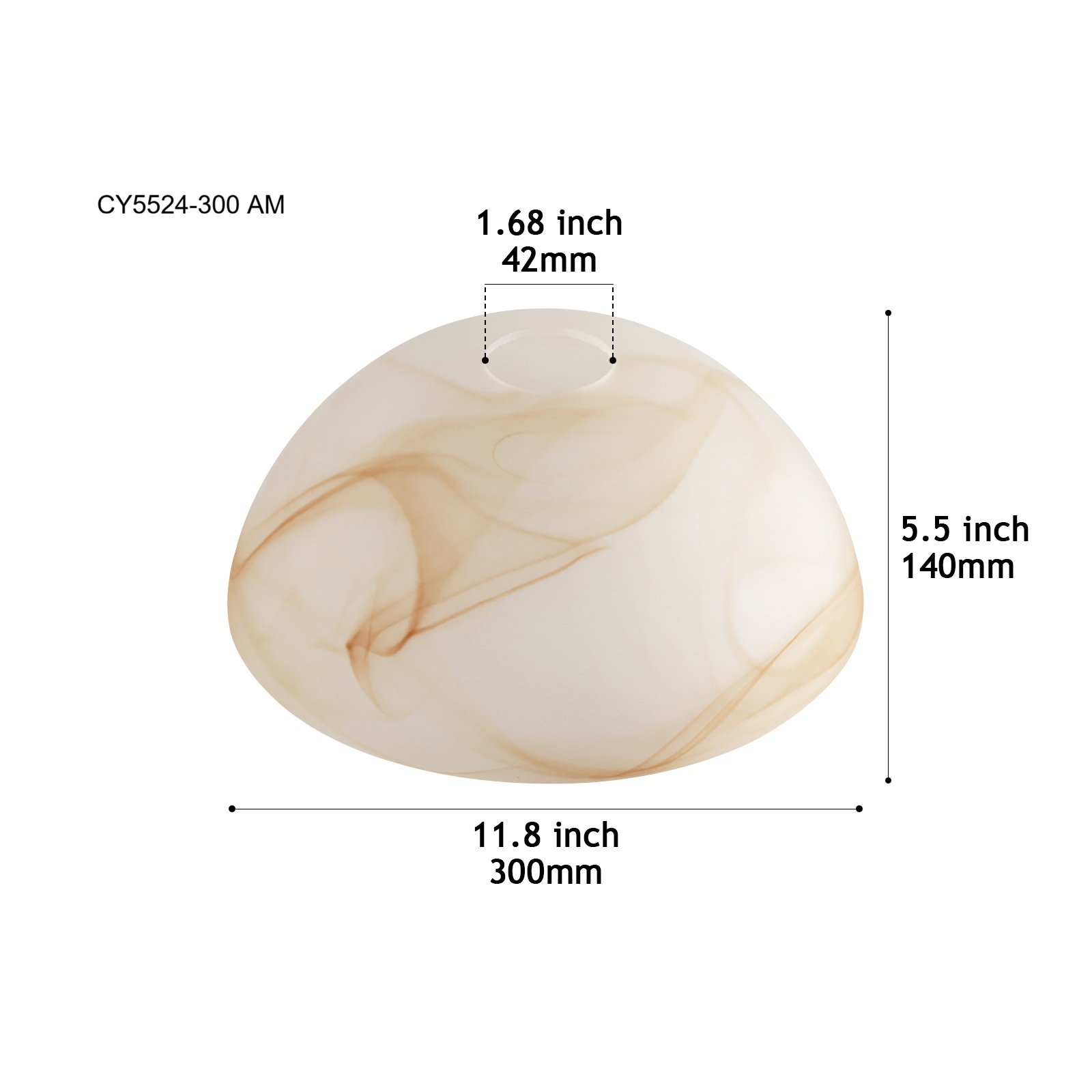 CY5524-300 AM Alabaster-Effect Glass Shade