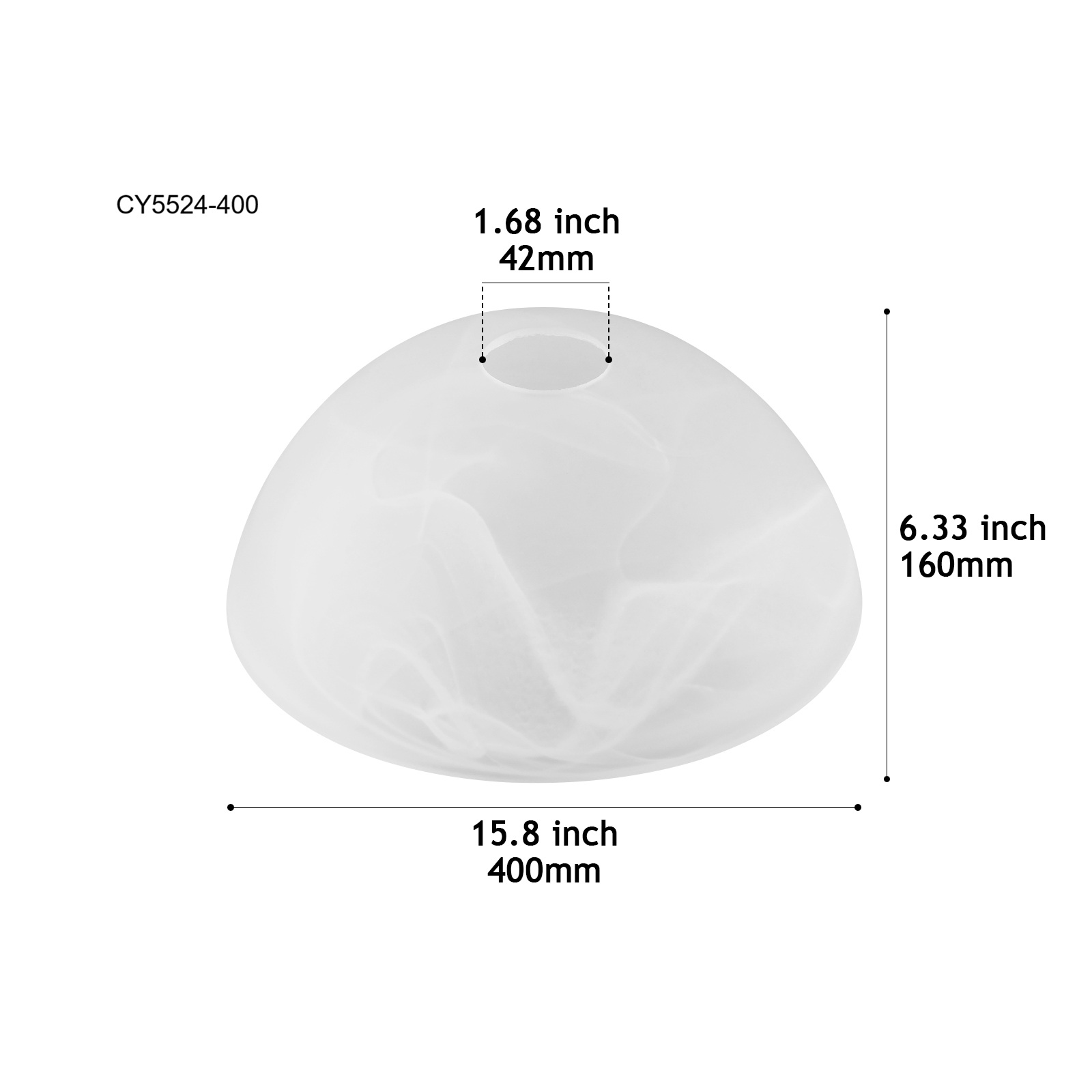 CY5524-400 Alabaster-Effect Glass Shade