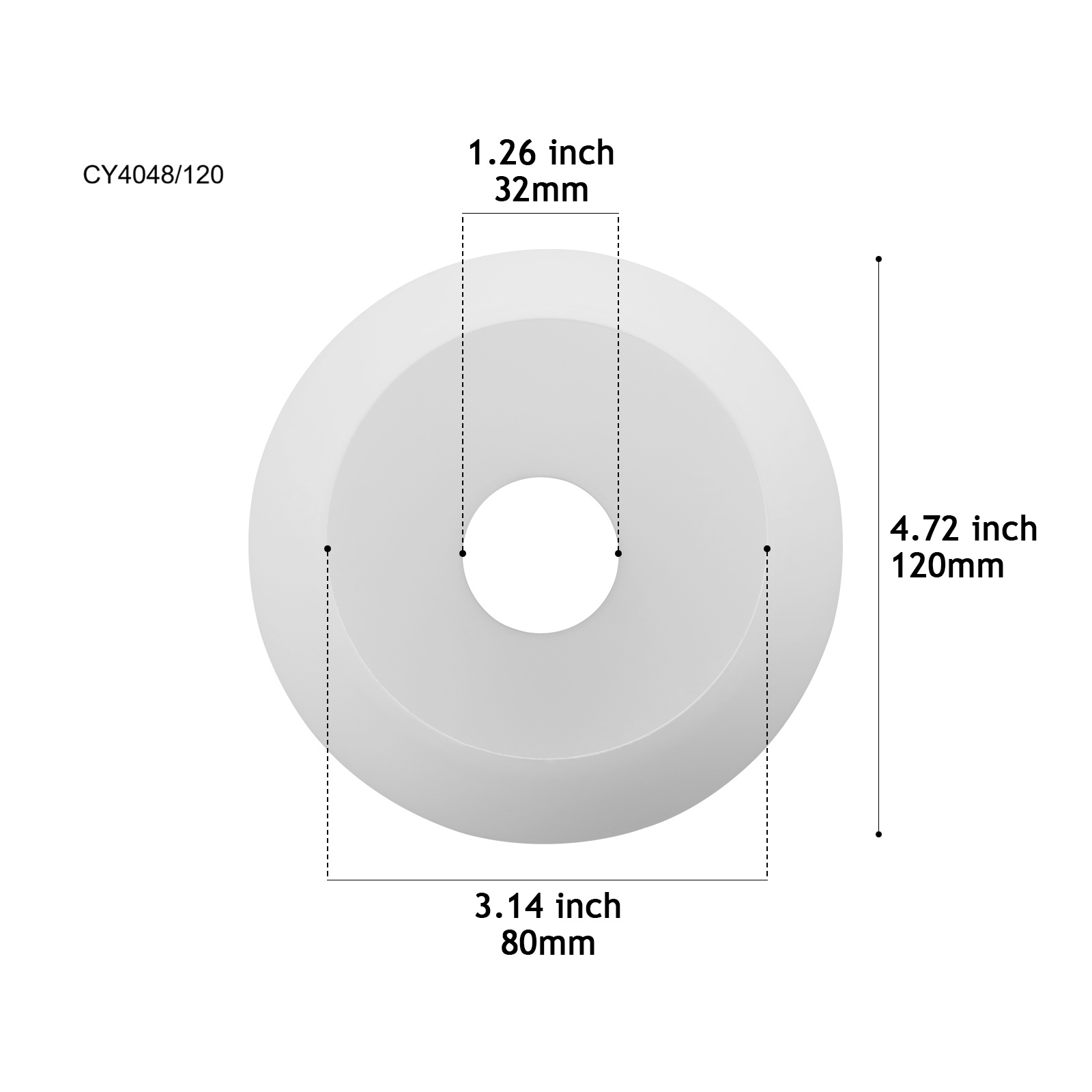 CY4048-120 Opal Mouth-Blown Glass Shade
