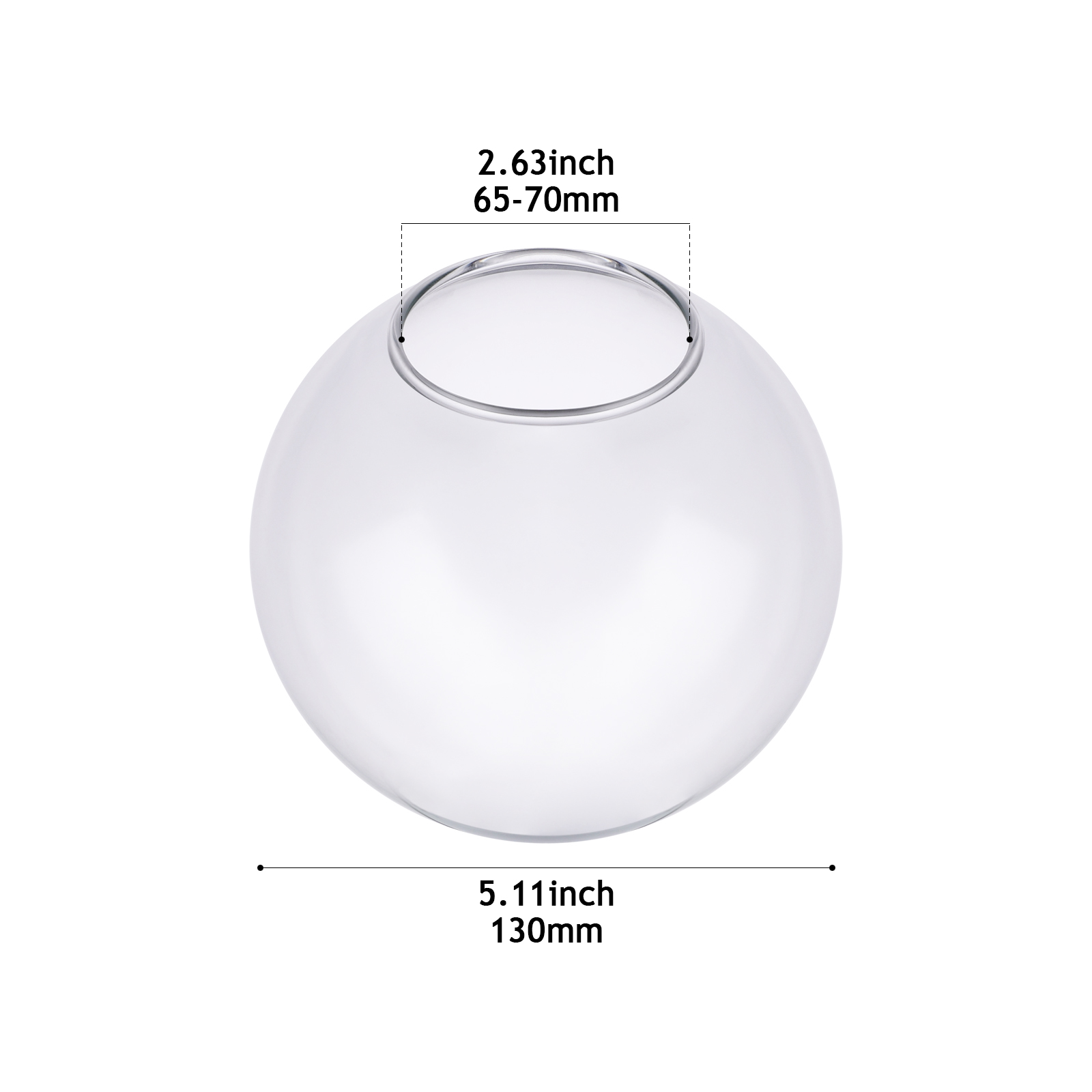 CY001-130 Transparent Mouth-Blown Glass Shade