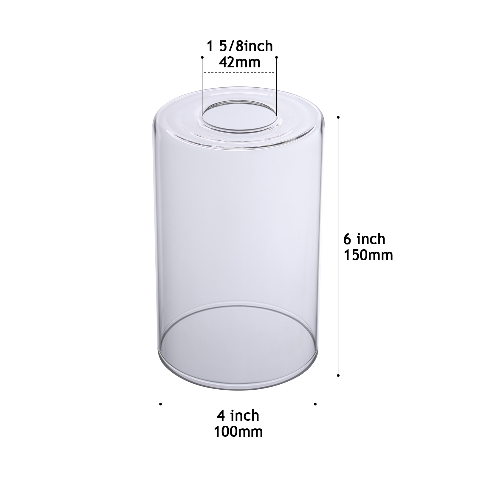 CY800-100-150 T Transparent Mouth-Blown Glass Shade