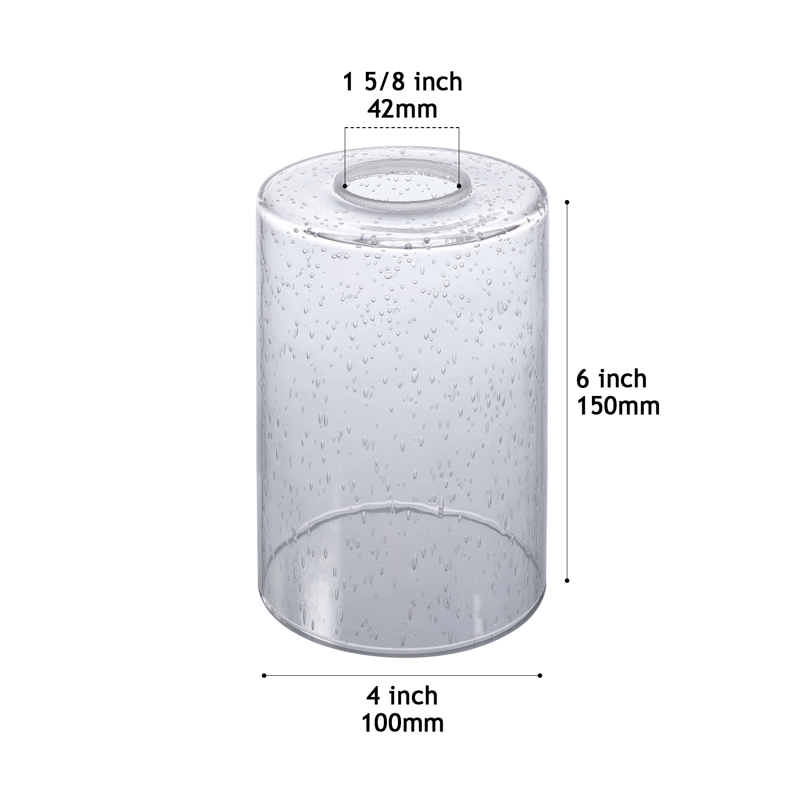 CY810-100-150 T Transparent Mouth-Blown Glass Shade